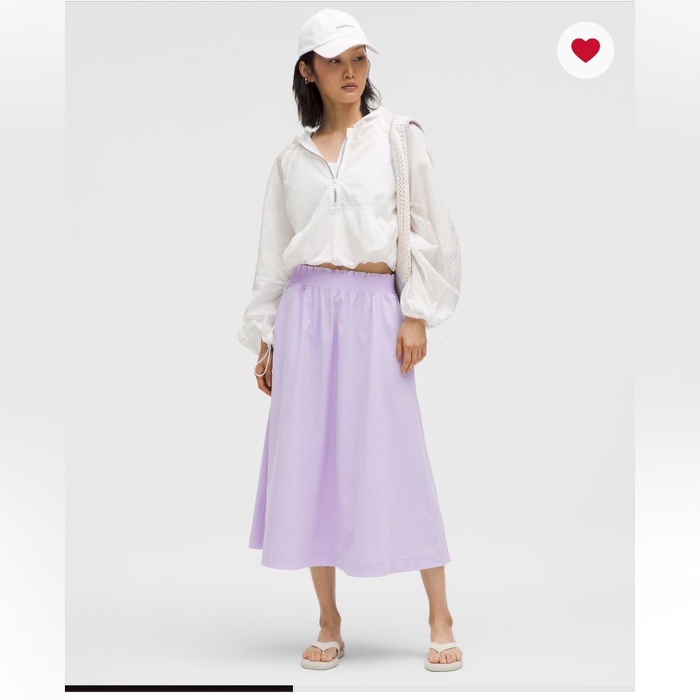 lululemon  stretch woven ruffle-waist midi Skirt, NWT